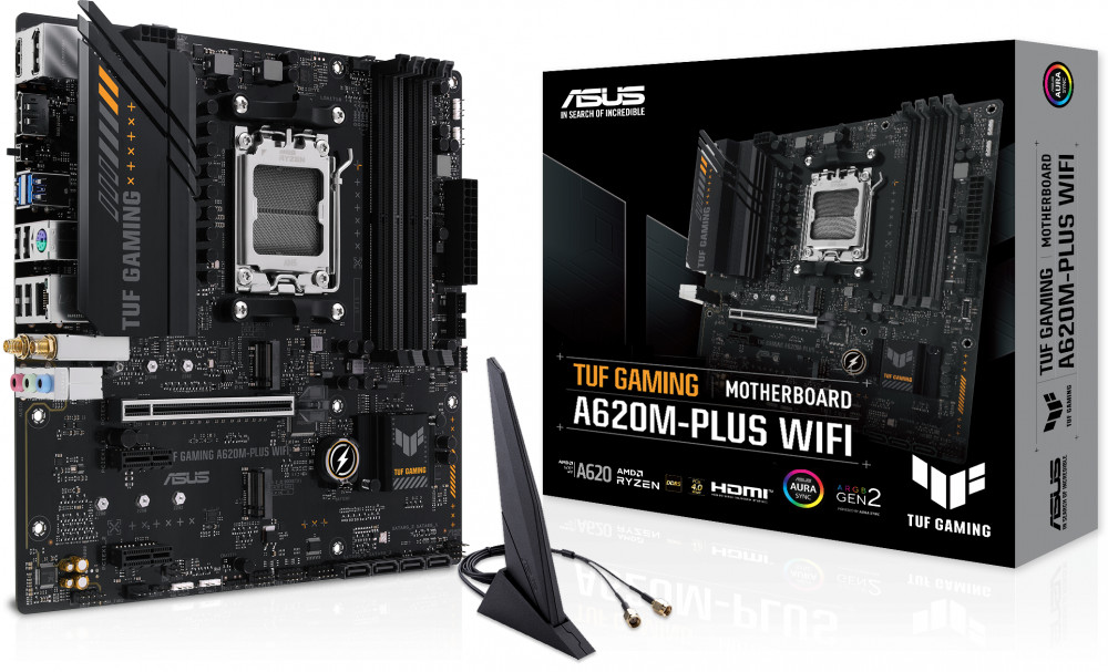 TUF A620M-PLUS WIFI Gaming AM5 Micro-ATX Motherboard (DDR5)