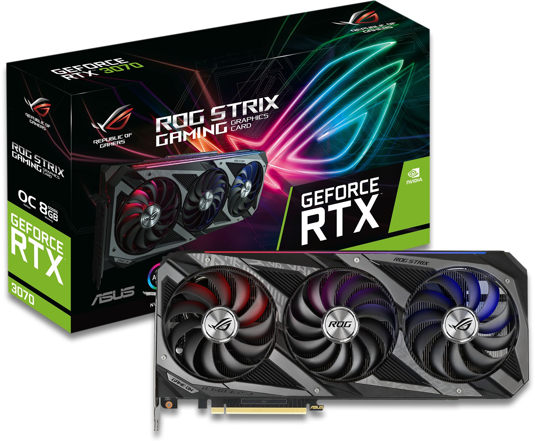 GeForce RTX 3070 ROG STRIX Gaming OC 8GB Semi-Fanless Graphics Card