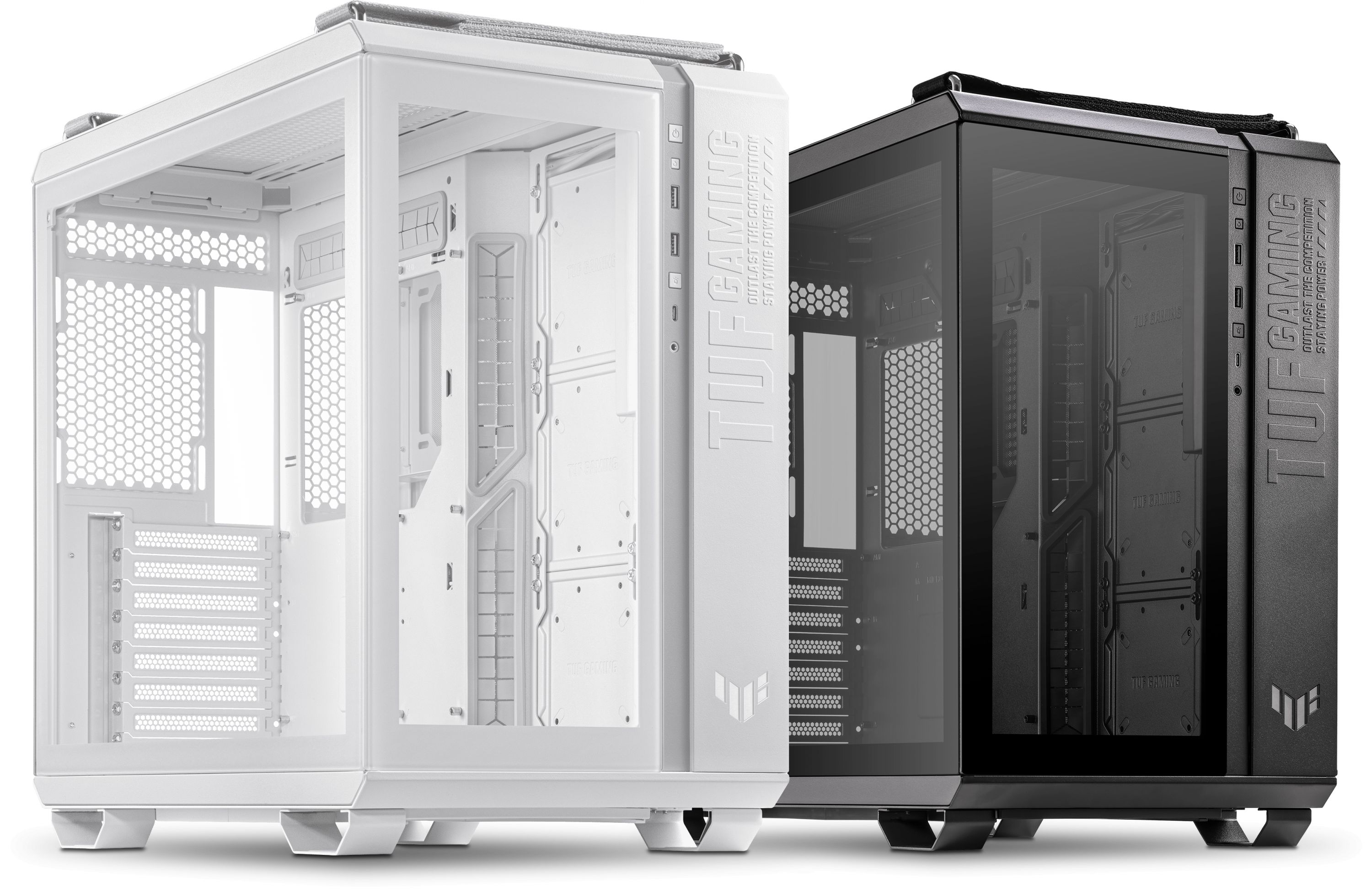 ASUS TUF Gaming GT502 White ATX Mid-Tower Computer Case with Front