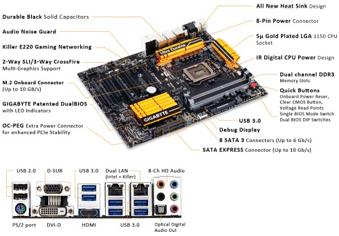 GA-Z97X-UD5H LGA1150 ATX Motherboard